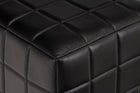 Carlo Black Leather Ottoman